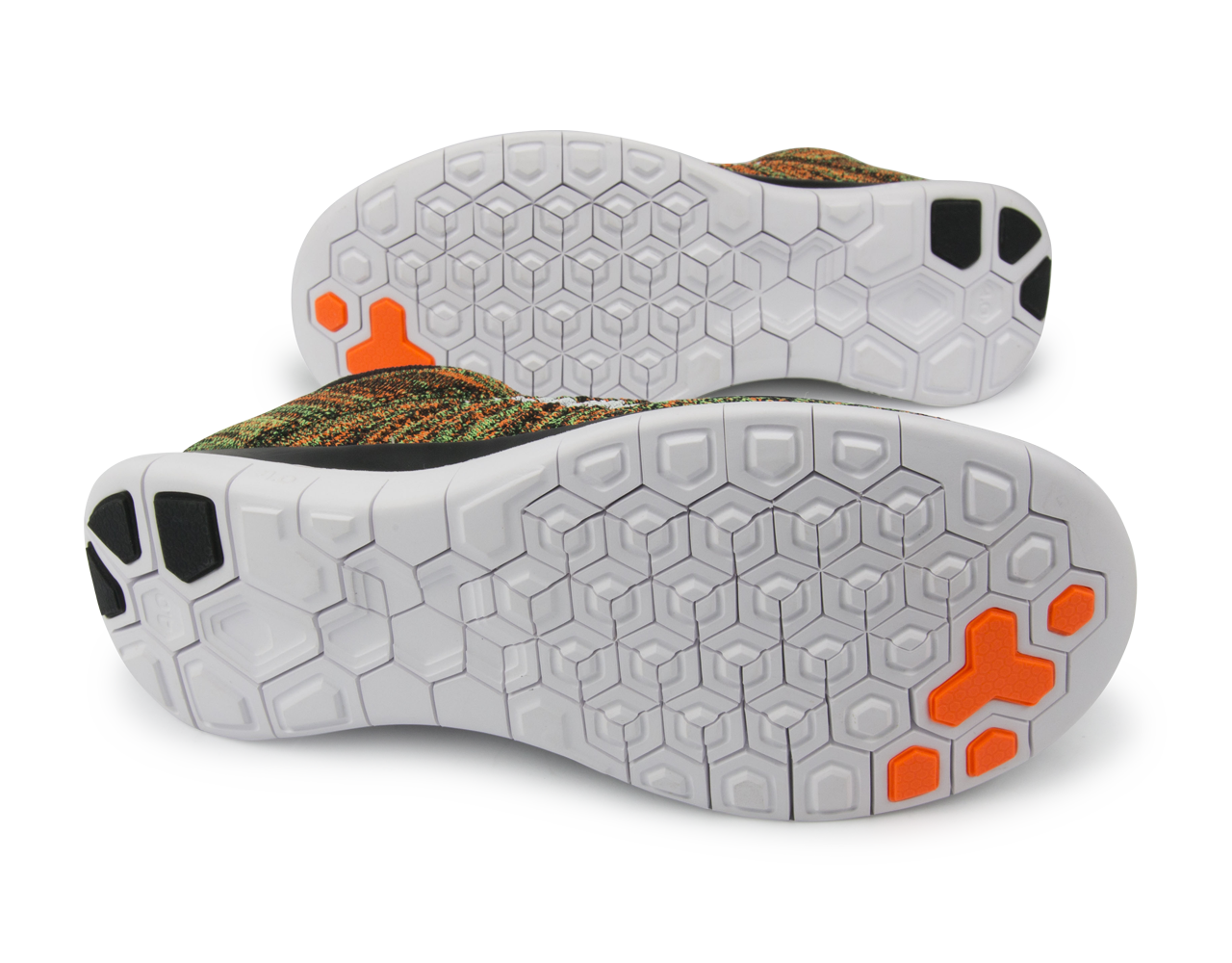 Nike Men's Free 4.0 Flyknit Running Shoes Black/White/Poison Green