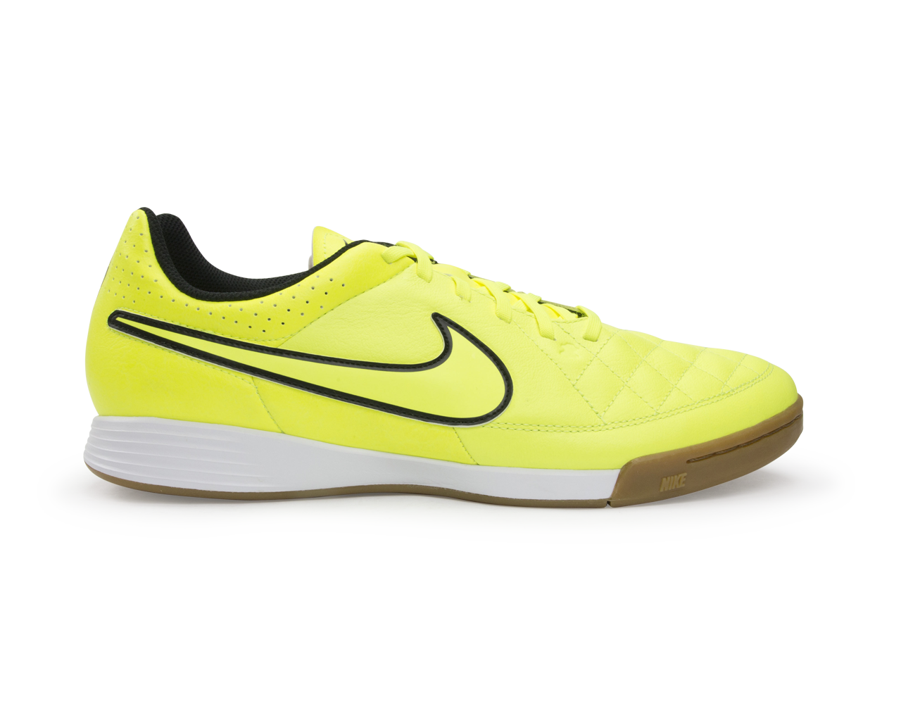 Nike Men's Tiempo Genio Leather Indoor Soccer Shoes Volt/Hyper Punch/Black