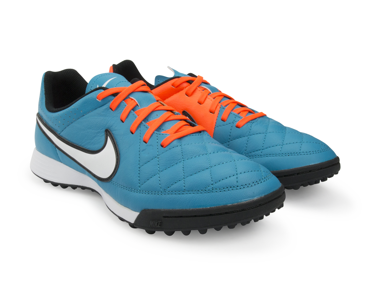 Nike Men's Tiempo Genio Leather Turf Soccer Shoes Neo Turquoise/White/Hyper Crimson
