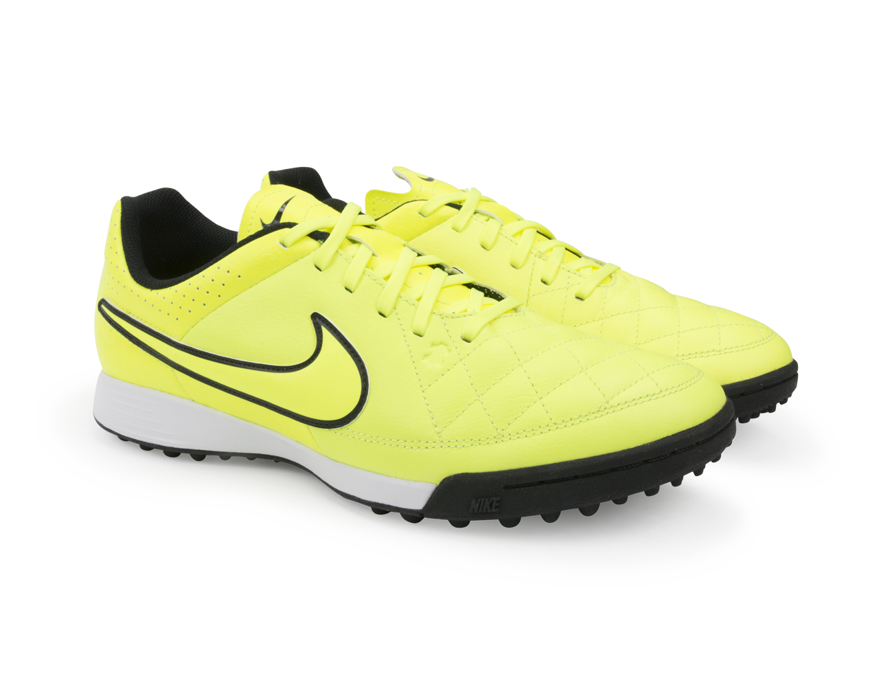 Nike Men's Tiempo Genio Leather Turf Soccer Shoes Volt/Hyper Punch/Black