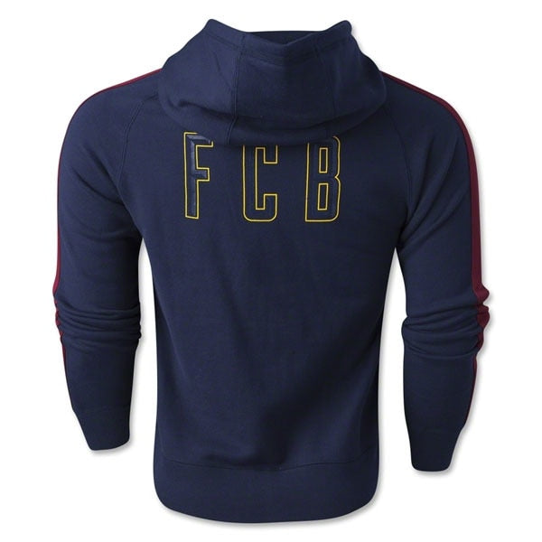 Nike Men's FC Barcelona AW77 Covert Full Zip Hoodie Navy