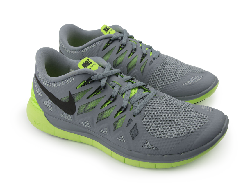 Nike Men's Free 5.0 Running Shoes Magnet Grey/Black/Electric Green