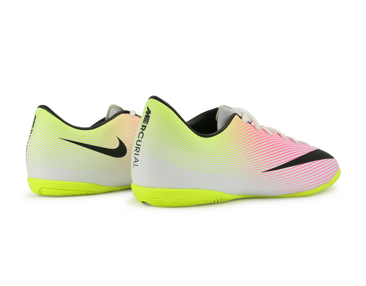 Nike Kids Mercurial Victory V Indoor Soccer Shoes White/Black Volt/Total Orange