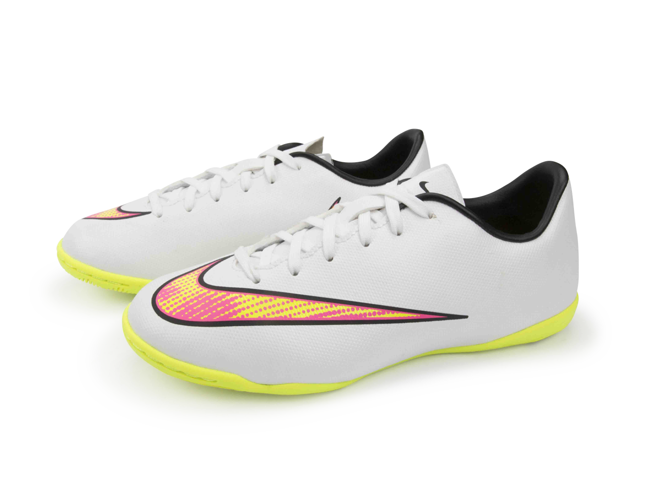 Nike Kids Mercurial Victory V Indoor Soccer Shoes White/Volt/Hyper Pink