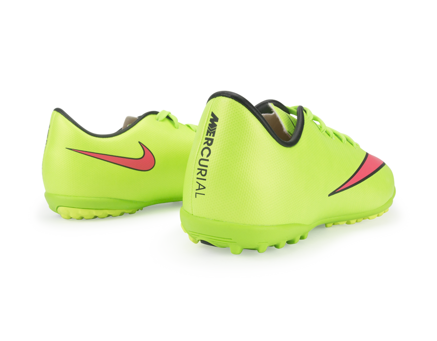 Nike Kids Mercurial Victory V Turf Soccer Shoes Electric Green/Hyper Punch/Black