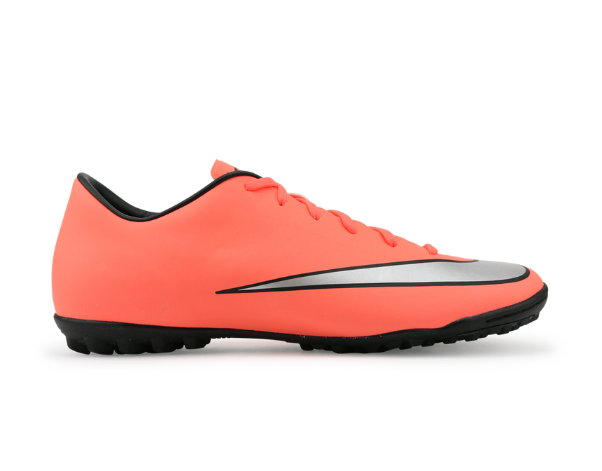 Nike Men's Mercurial Victory V Turf Soccer Shoes Bright Mango/Metallic Slivr/Hyper Turqoise