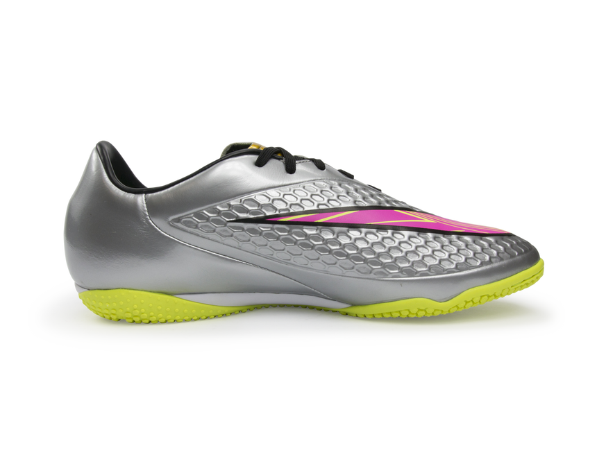 Nike Men's Hypervenom Phelon Indoor Soccer Shoes Chrome/Hyper Pink/Metalic Gold
