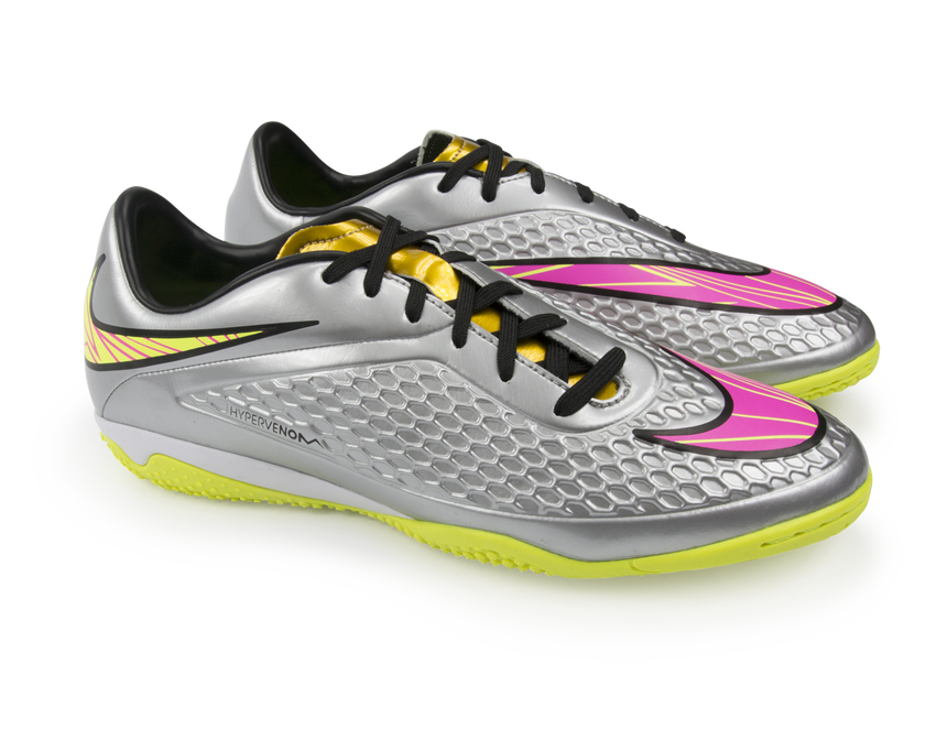 Nike Men's Hypervenom Phelon Indoor Soccer Shoes Chrome/Hyper Pink/Metalic Gold