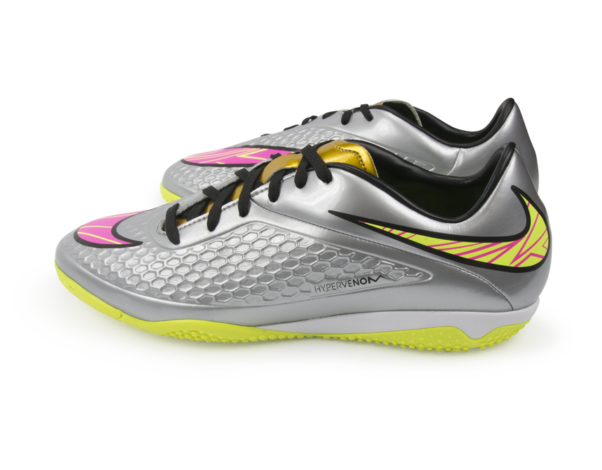 Nike Men's Hypervenom Phelon Indoor Soccer Shoes Chrome/Hyper Pink/Metalic Gold