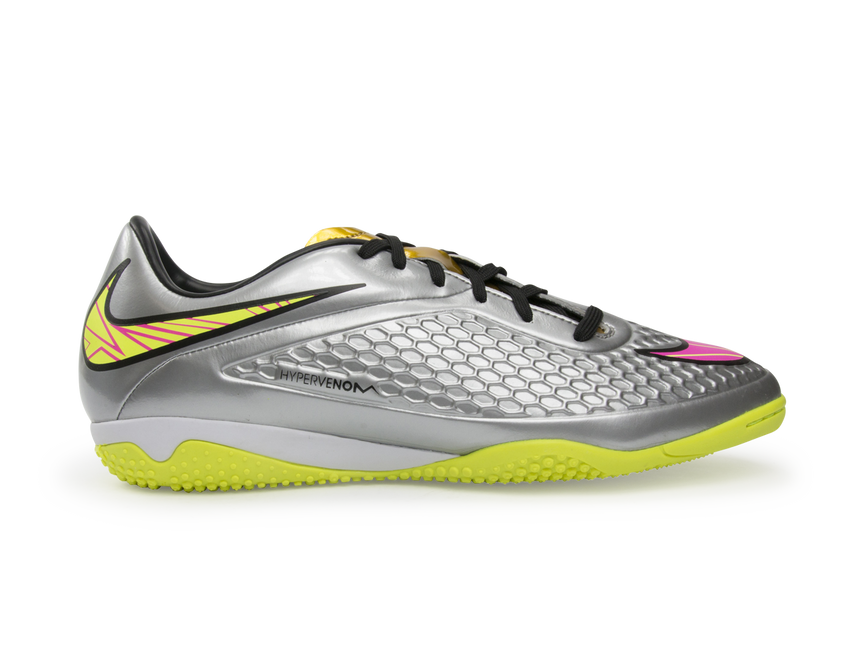 Nike Men's Hypervenom Phelon Indoor Soccer Shoes Chrome/Hyper Pink/Metalic Gold