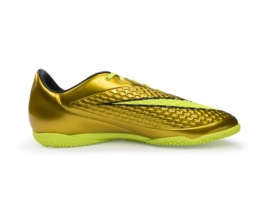 Nike Men's Hypervenom Phelon Indoor Soccer Shoes Metallic Gold/Black/Tour Yellow