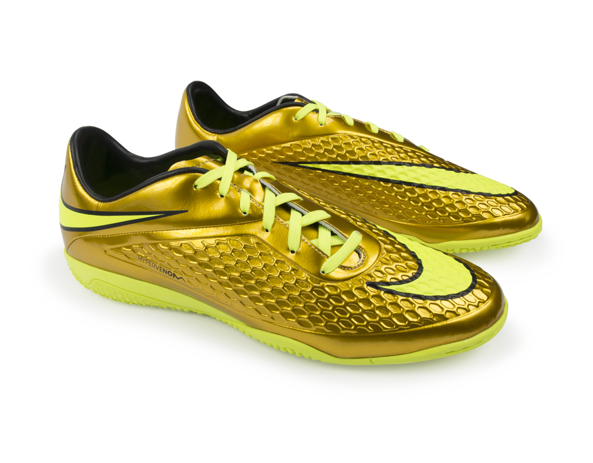 Nike Men's Hypervenom Phelon Indoor Soccer Shoes Metallic Gold/Black/Tour Yellow