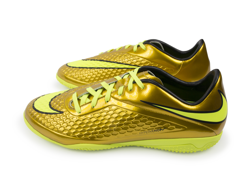 Nike Men's Hypervenom Phelon Indoor Soccer Shoes Metallic Gold/Black/Tour Yellow