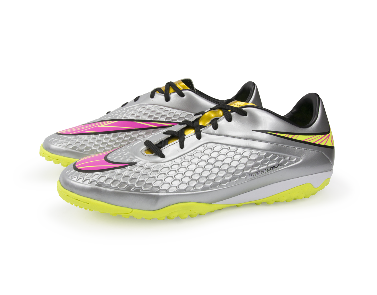 Nike Men's Hypervenom Phelon Turf Soccer Shoes Chrome/Hyper Pink/Metalic Gold