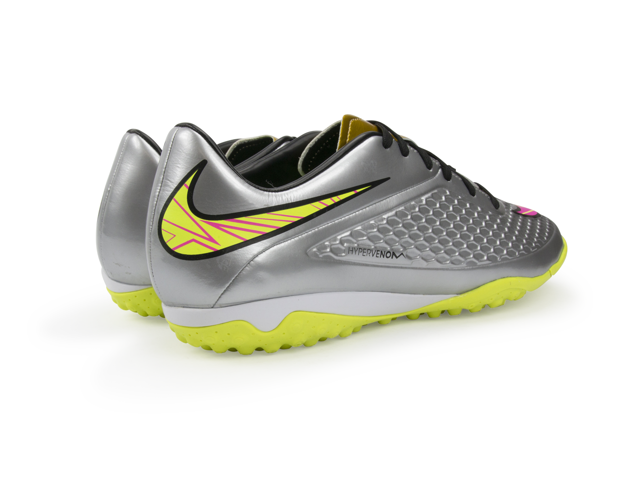 Nike Men's Hypervenom Phelon Turf Soccer Shoes Chrome/Hyper Pink/Metalic Gold