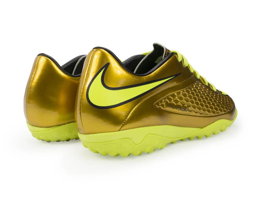 Nike Men's Hypervenom Phelon Turf Soccer Shoes Metallic Gold/Black/Tour Yellow