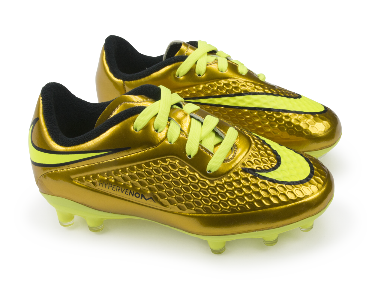 Nike Kids Hypervenom Phelon FG Metallic Gold/Black/Tour Yellow