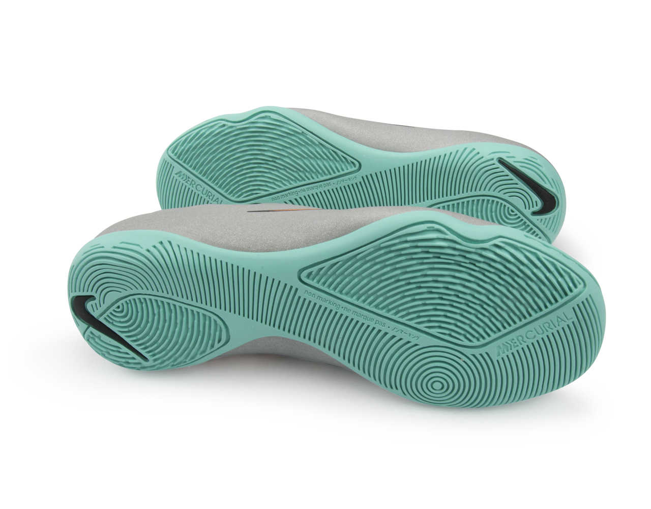 Nike Kids Mercurial Victory V CR Indoor Soccer Shoes Metallic Silver/Hyper Turquoise/Black