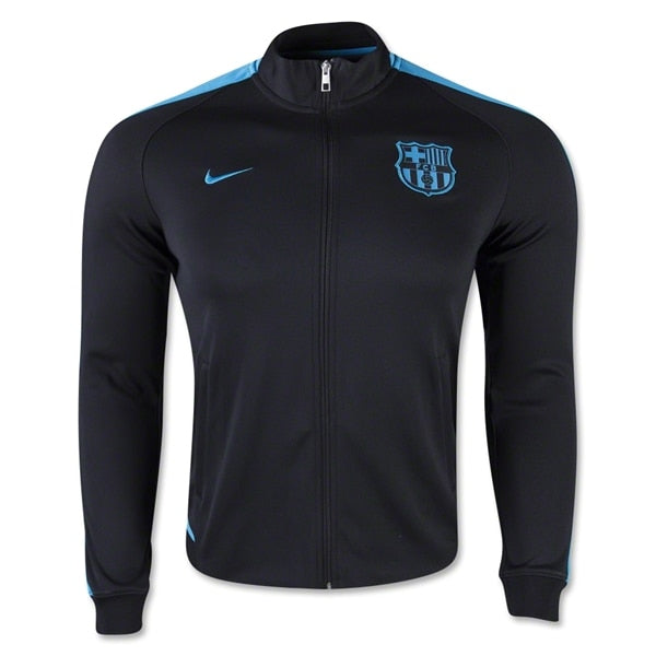 Nike Men's FC Barcelona Authentic N98 Jacket Black/Light Current Blue