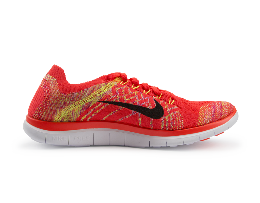 Nike Men's Free 4.0 Flyknit Running Shoes Bright Crimson/Black/Hot Lava