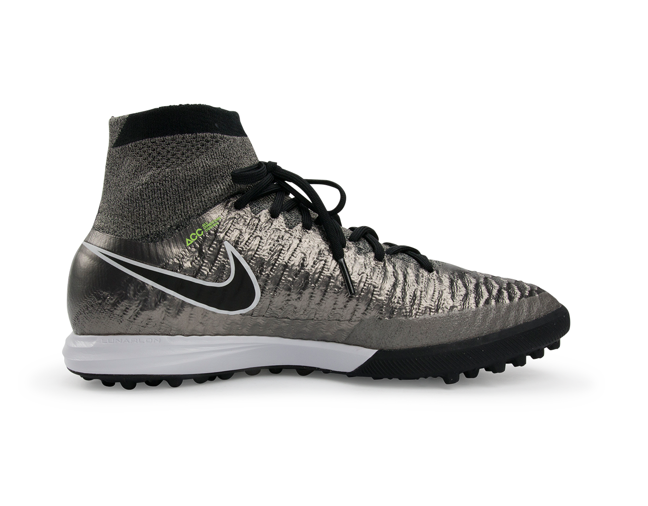 Nike Men's MagistaX Proximo Turf Soccer Shoes Metallic Pewter/Ghost Green/Black
