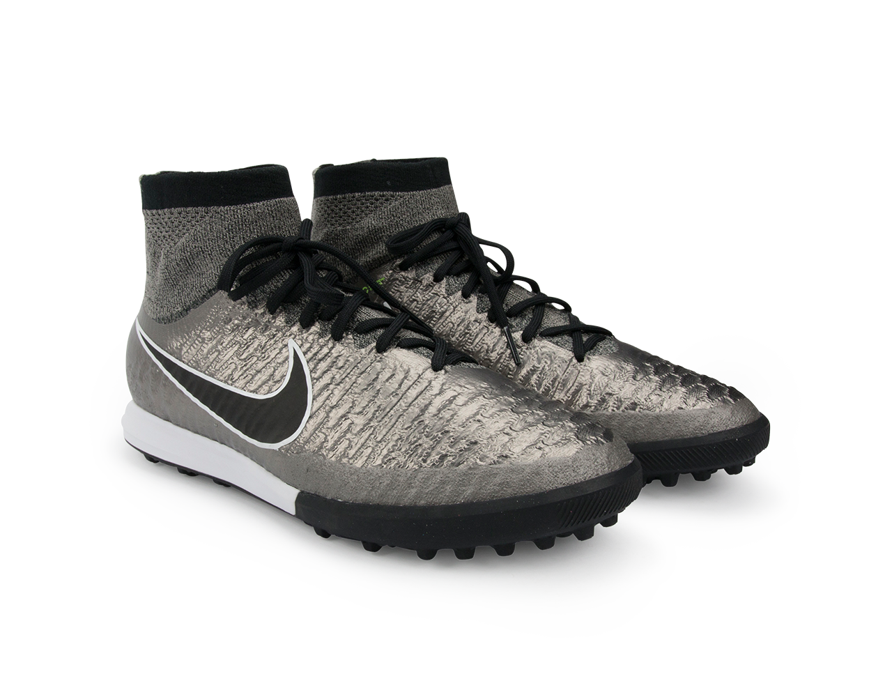 Nike Men's MagistaX Proximo Turf Soccer Shoes Metallic Pewter/Ghost Green/Black