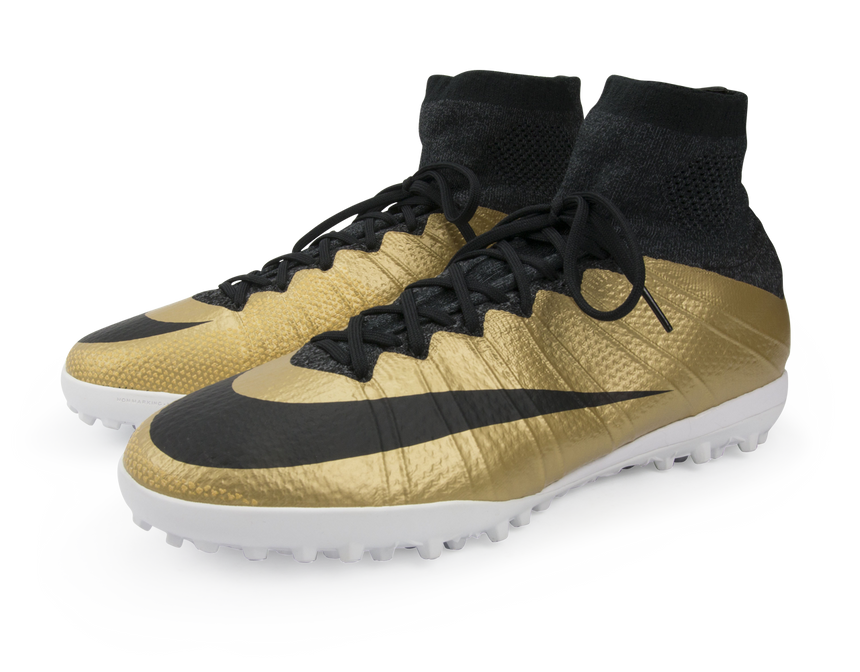 Nike Men's MercurialX Proximo Turf Soccer Shoes Metallic Gold/Black/Tour Yellow