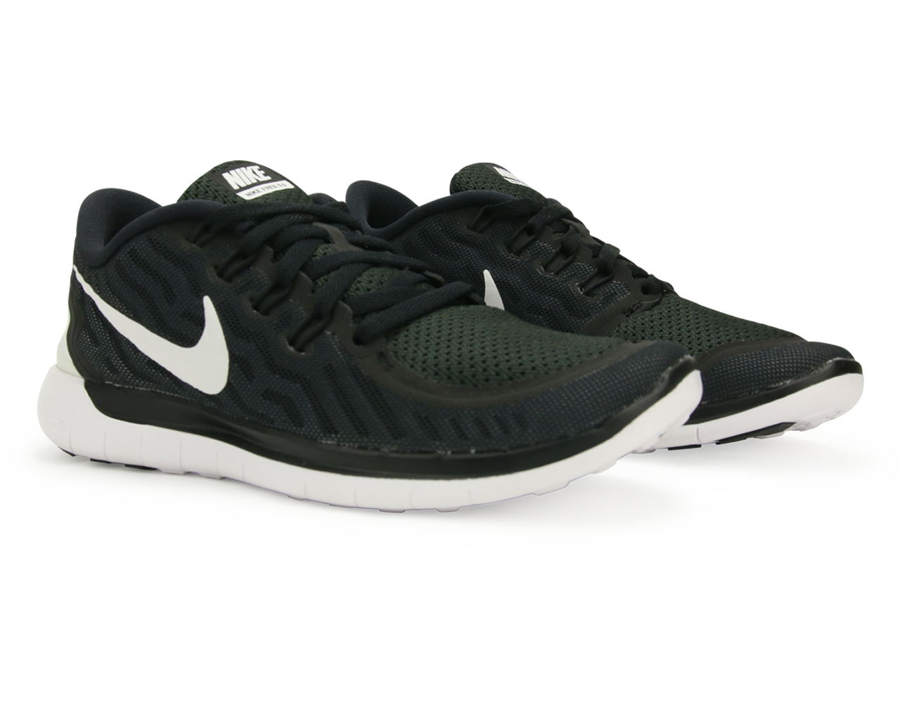 Nike Women's Free 5.0 Running Shoes Black/White/Dark Grey