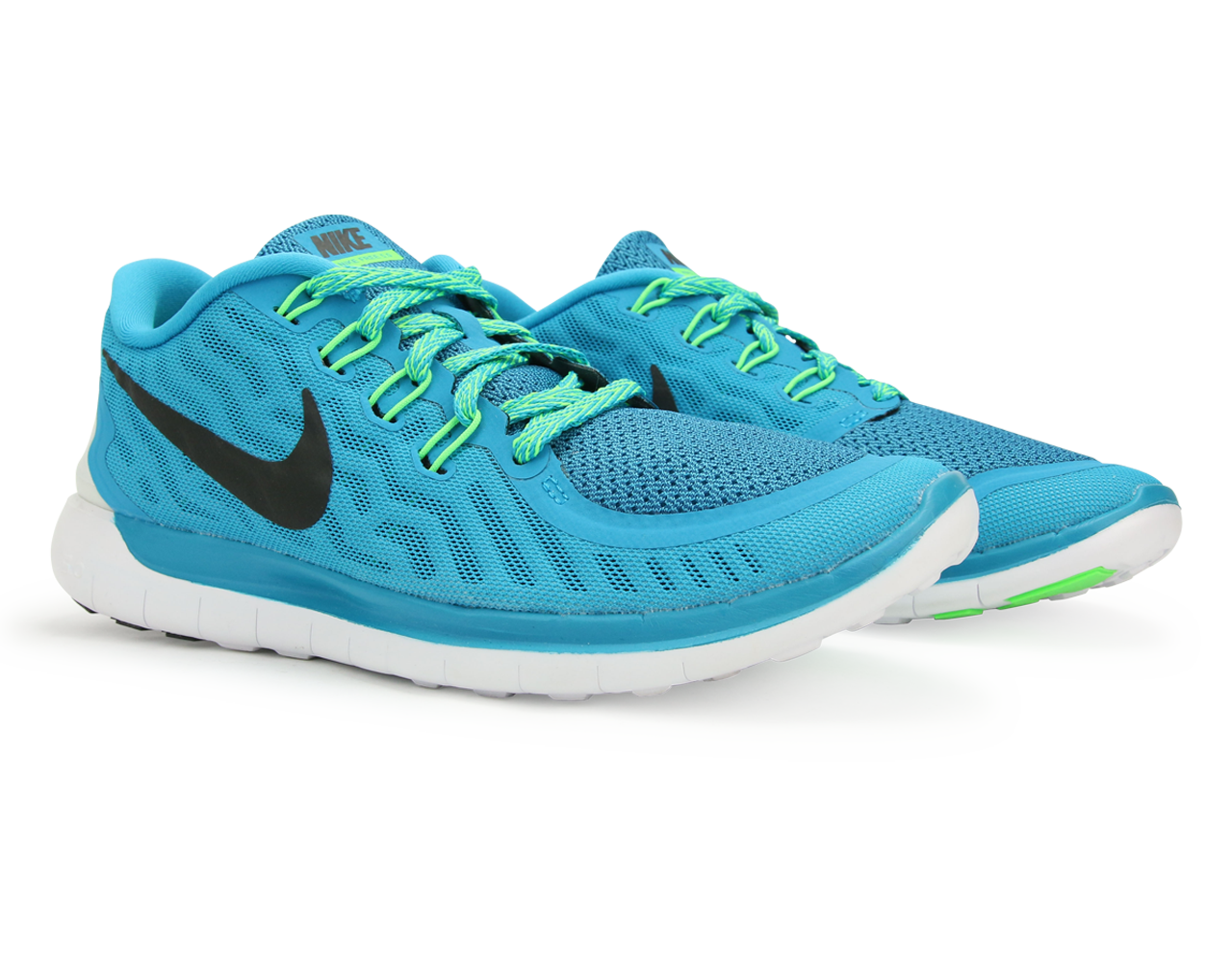 Nike Women's Free 5.0 Running Shoes Blue Lagoon/Black Volt/Green Cp