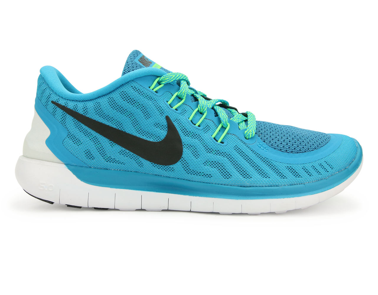Nike Women's Free 5.0 Running Shoes Blue Lagoon/Black Volt/Green Cp