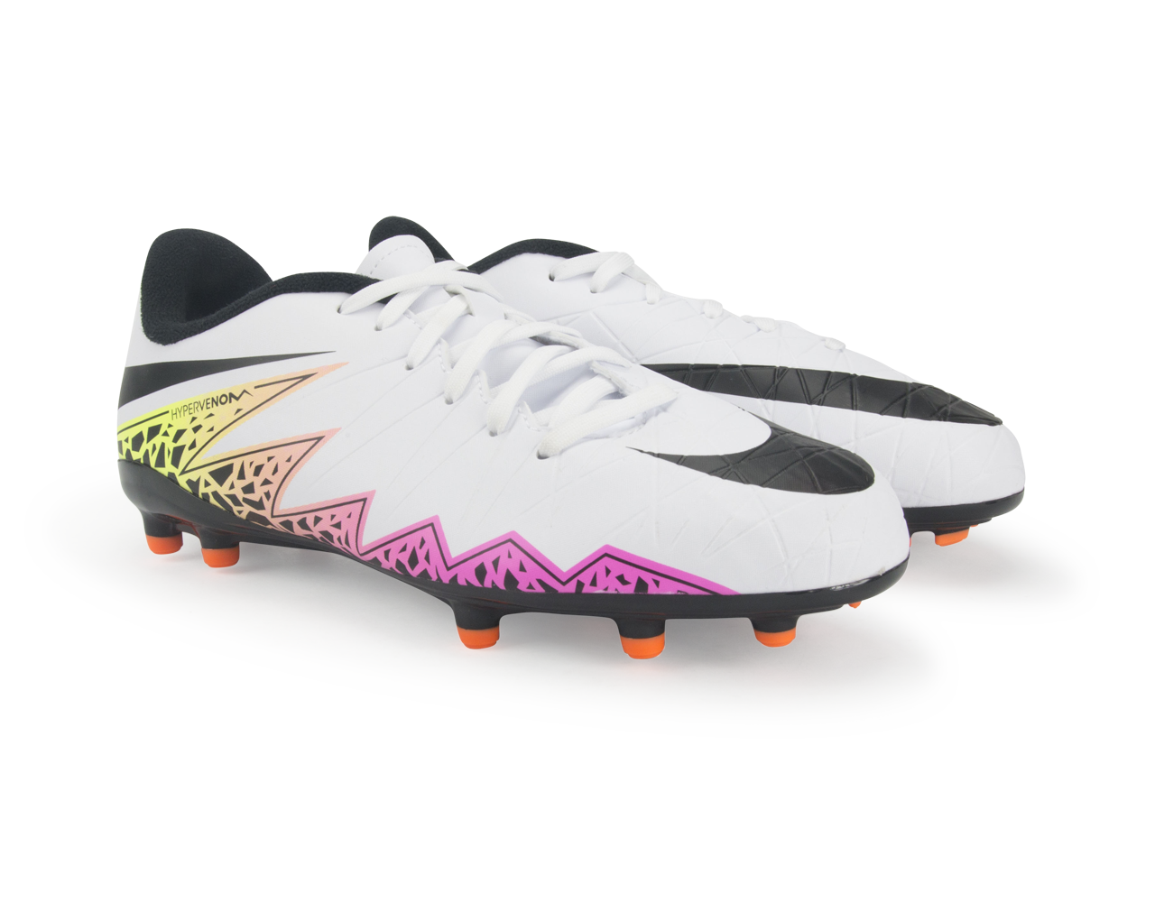 Nike Kids Hypervenom Phelon II FG White/Black/Total Orange