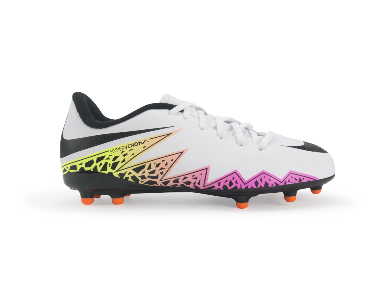 Nike Kids Hypervenom Phelon II FG White/Black/Total Orange