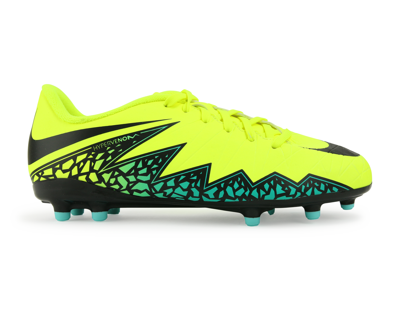 Nike Kids Hypervenom Phelon II FG Volt Black/Hyper Turquoise/Clear Jade