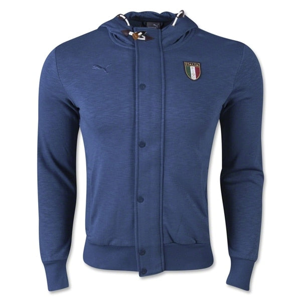 PUMA Men's Italia Azurri Zip-Thru Hoodie Dark Denim