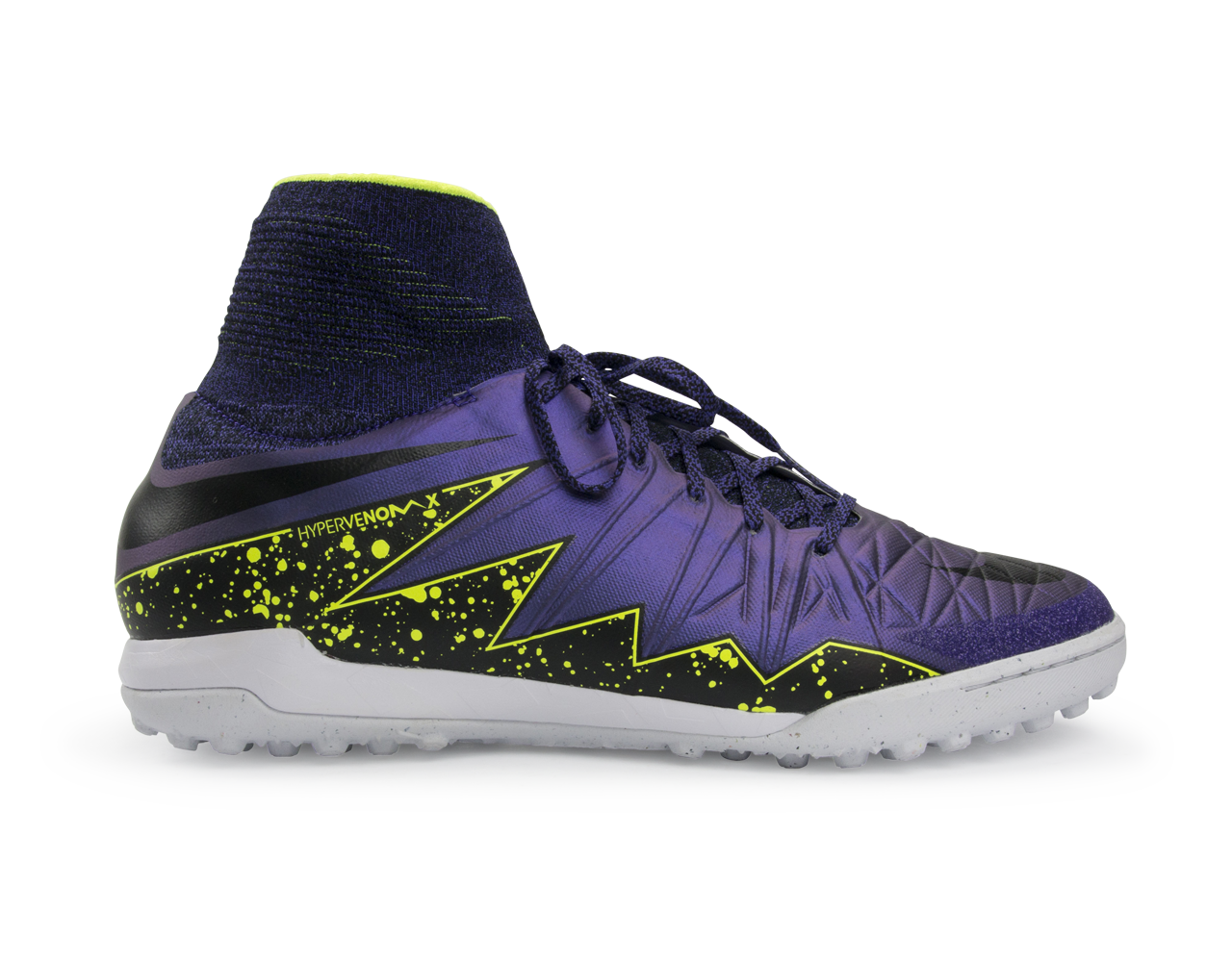 Nike Men's HypervenomX Proximo Turf Soccer Shoes Hyper Grape/Black/Volt