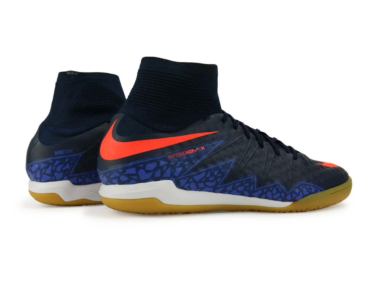 Nike Men's HypervenomX Proximo Indoor Soccer Shoes Obsidian/Total Crimson/Coastal Blue