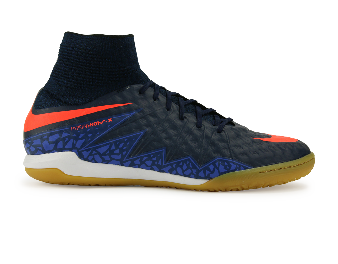 Nike Men's HypervenomX Proximo Indoor Soccer Shoes Obsidian/Total Crimson/Coastal Blue