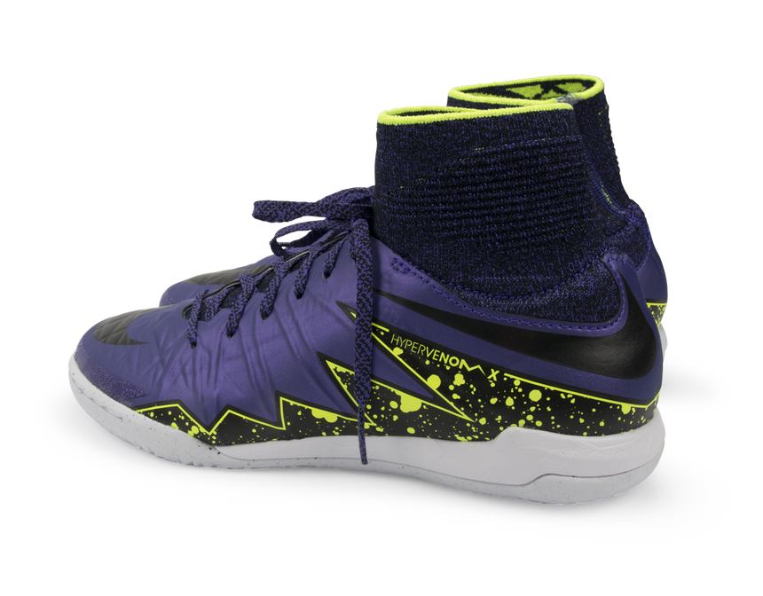 Nike Kids HypervenomX Proximo Street Indoor Soccer Shoes Hyper Grape/Black/Volt