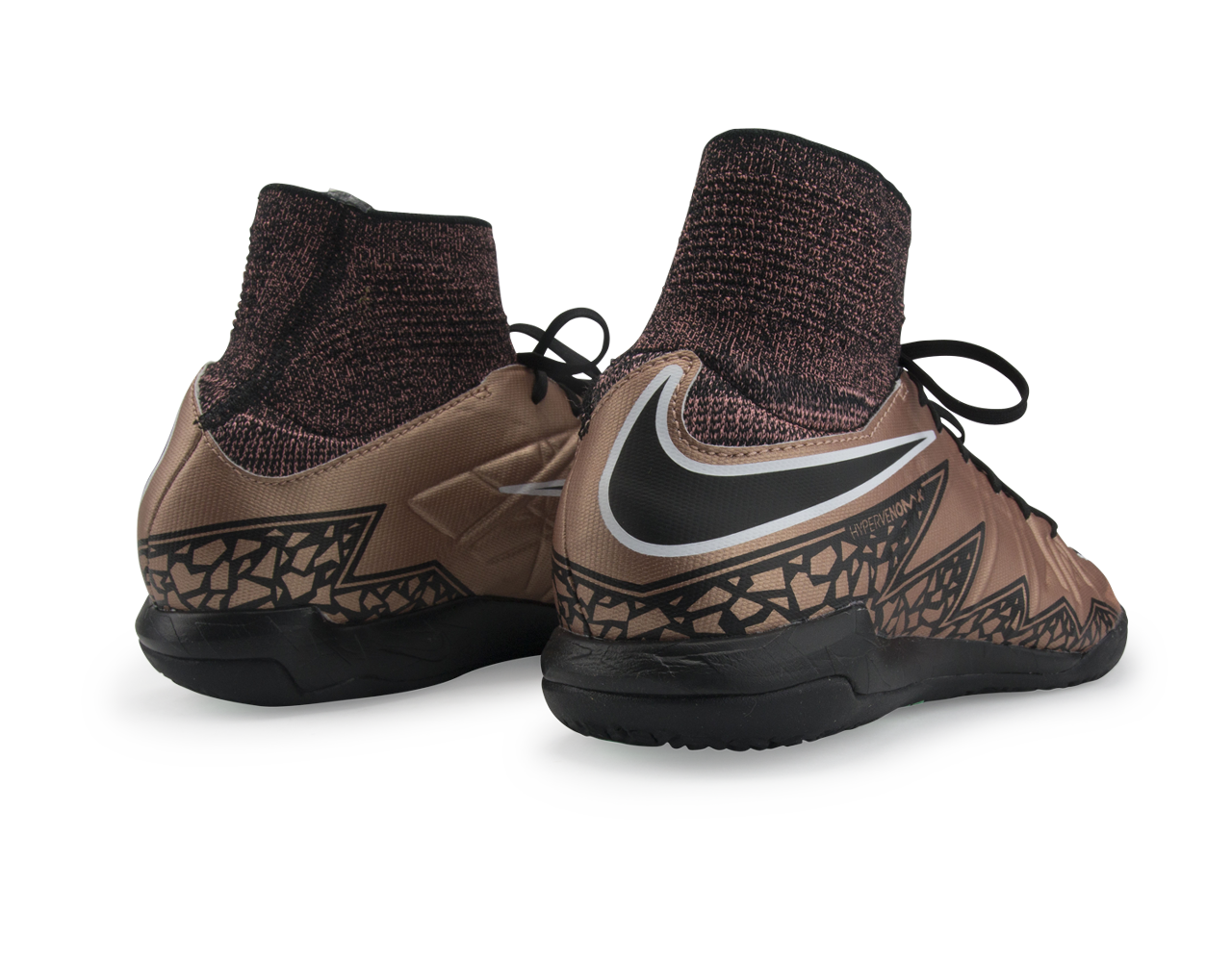 Nike Kids HypervenomX Proximo Indoor Soccer Shoes Metallic Red Bronze/Green Glow/Black