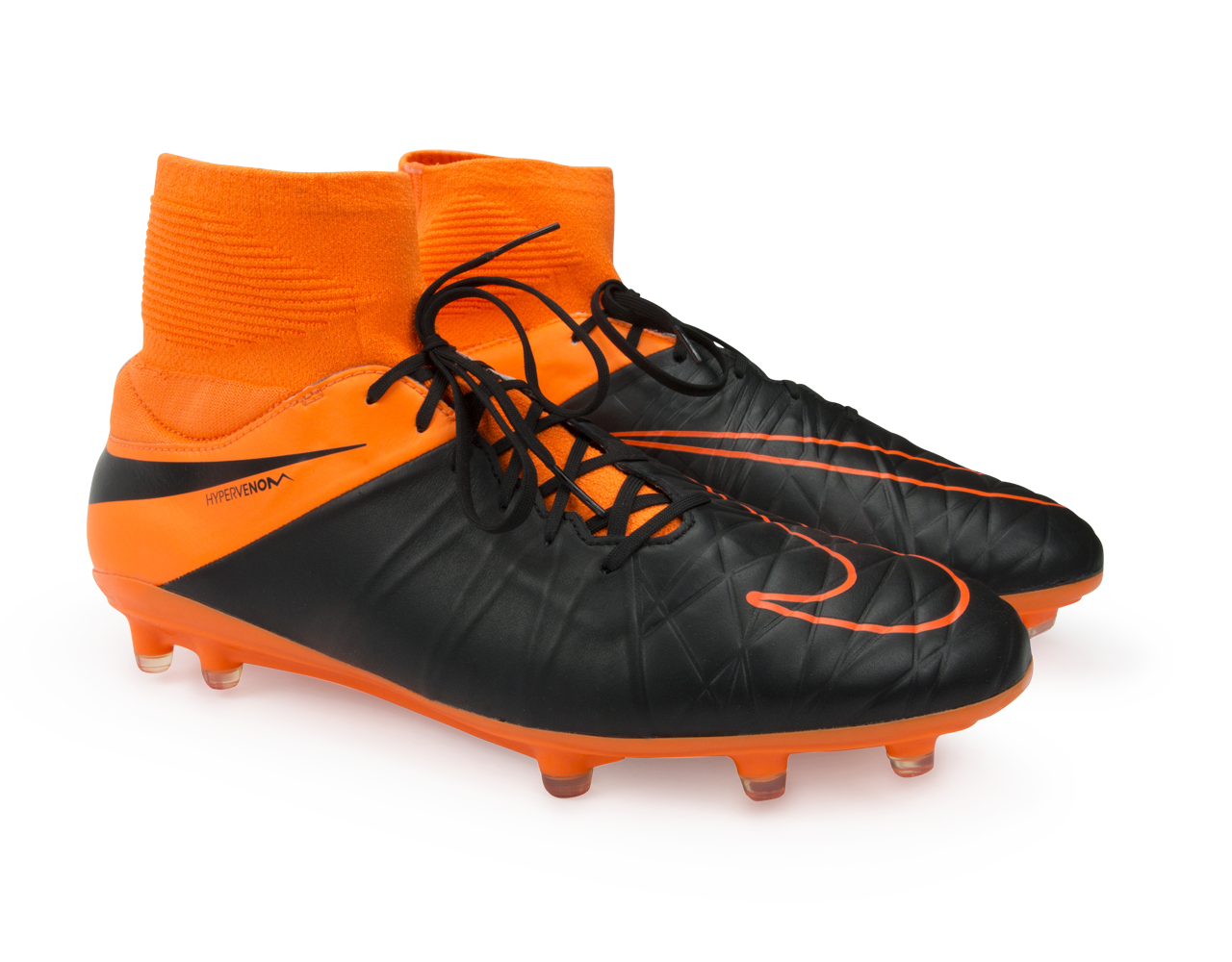 Nike Men's Hypervenom Phatal II Leather FG Black/Total Orange/White