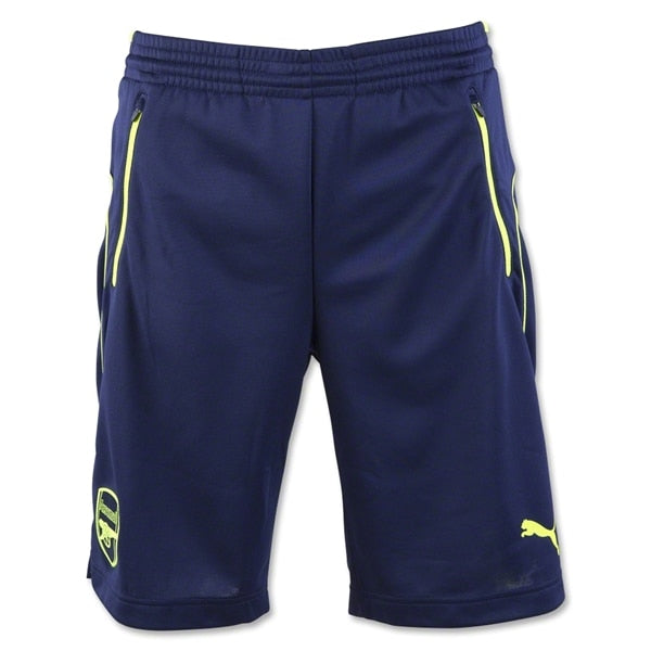 Puma Men's Arsenal FC Training Shorts Pea Coat/Safety Yellow