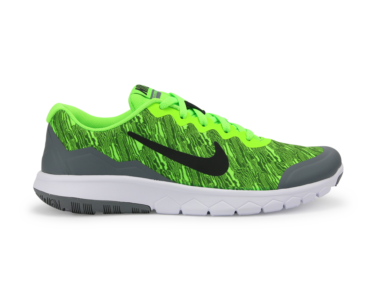 Nike Kids Flex Experience 4 Print GS Electric Green/Black/Grey/White