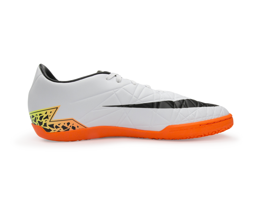 Nike Men's Hypervenom Phelon Indoor Soccer Shoes White/Black/Total Orange