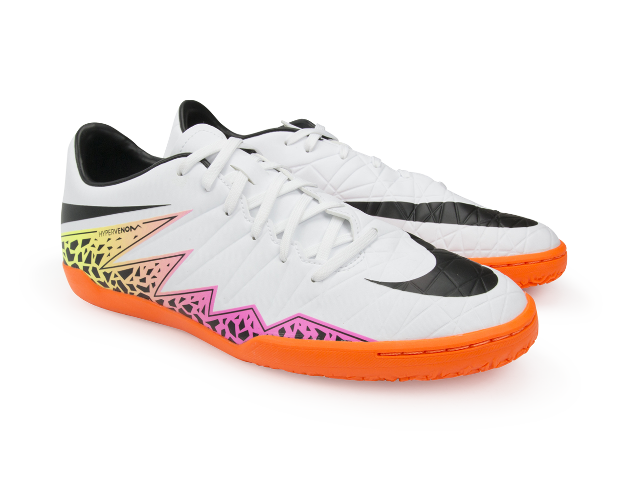 Nike Men's Hypervenom Phelon Indoor Soccer Shoes White/Black/Total Orange