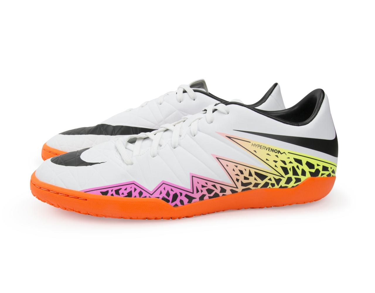 Nike Men's Hypervenom Phelon Indoor Soccer Shoes White/Black/Total Orange