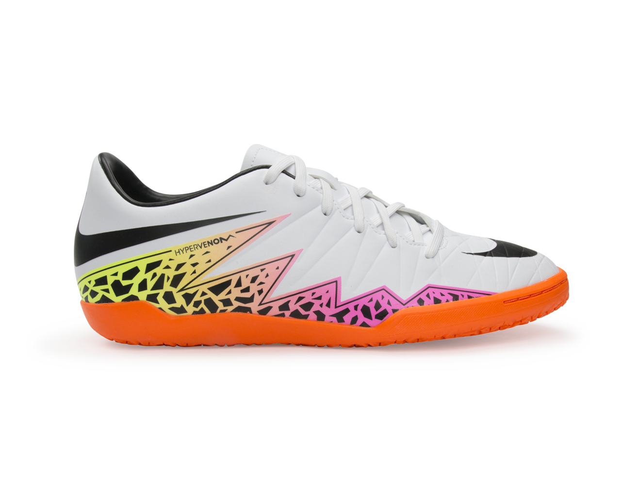 Nike Men's Hypervenom Phelon Indoor Soccer Shoes White/Black/Total Orange