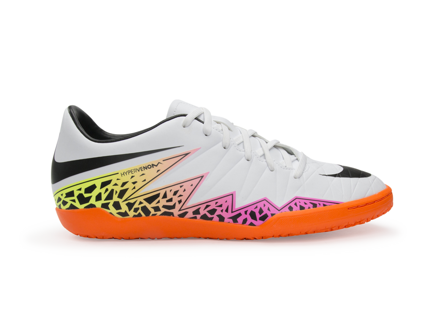 Nike Men's Hypervenom Phelon Indoor Soccer Shoes White/Black/Total Orange