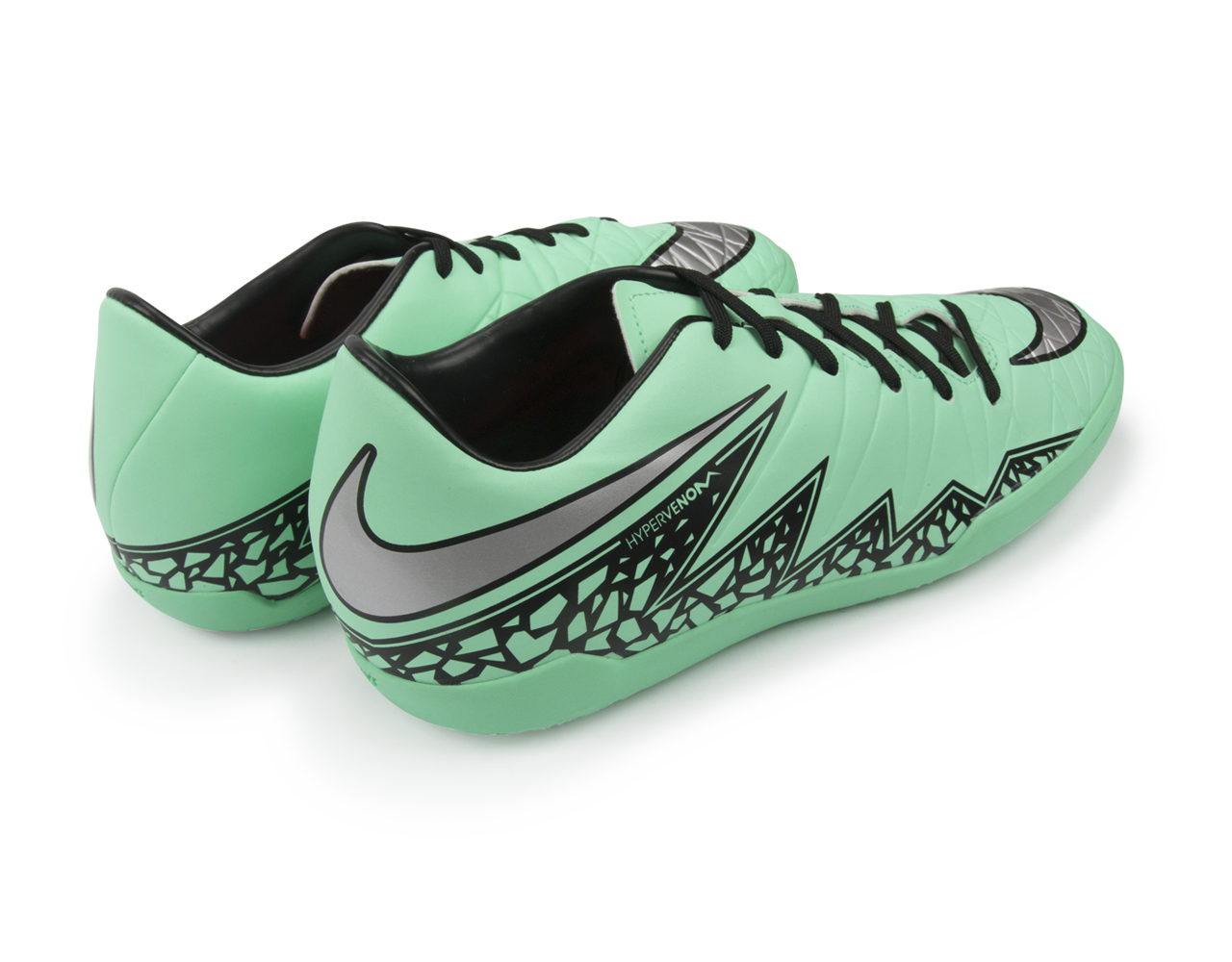 Nike Men's Hypervenom Phelon Indoor Soccer Shoes Green Glow/Metallic Silver/Hyper Orange