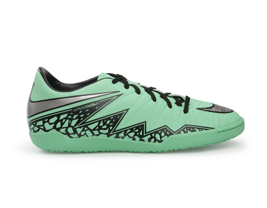 Nike Men's Hypervenom Phelon Indoor Soccer Shoes Green Glow/Metallic Silver/Hyper Orange