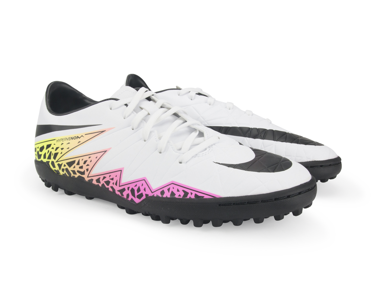 Nike Men's Hypervenom Phelon Turf Soccer Shoes White/Black/Total Orange/Volt